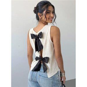 Bow Back Ribbed Tank Top